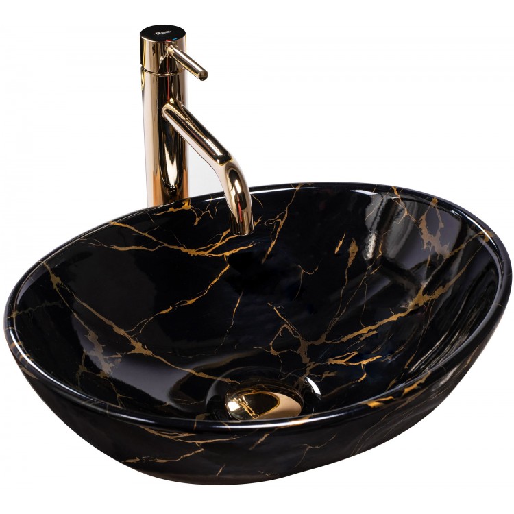Накладной умывальник Rea Sofia Black Marble